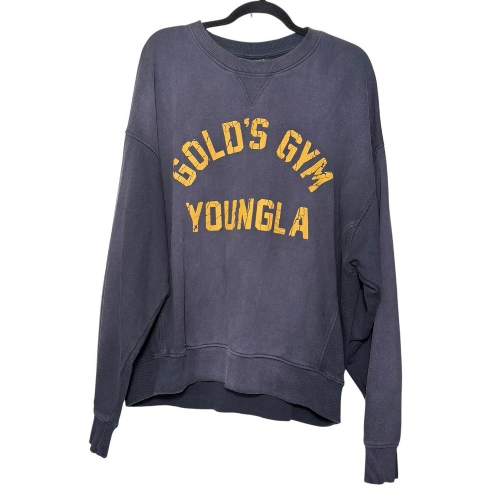 Youngla Gold's Gym Crewneck Sweatshirt Navy Men's Size XL Streetwear